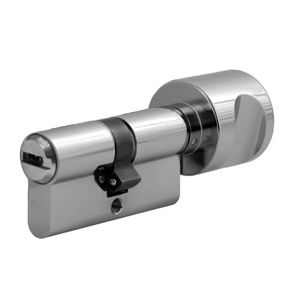 Double profile cylinder with knob WILKA series "Carat S5" incl. security card (horizontal reversible dimple-key system)- different locking