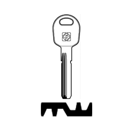 Silca Bohrmulden- / Schlüsselrohling MSL5R für Master-Lock in Messing