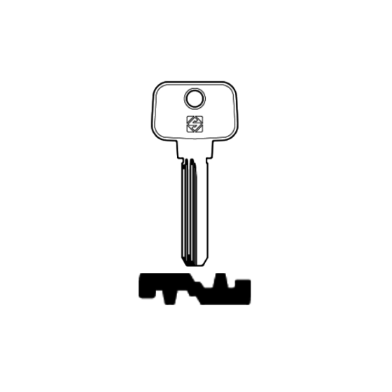 Silca Bohrmulden- / Schlüsselrohling MTK10R für MUL-T-LOCK in Messing