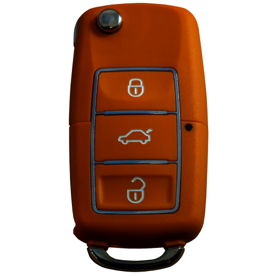 Car key shell for Volkswagen with three buttons yellow