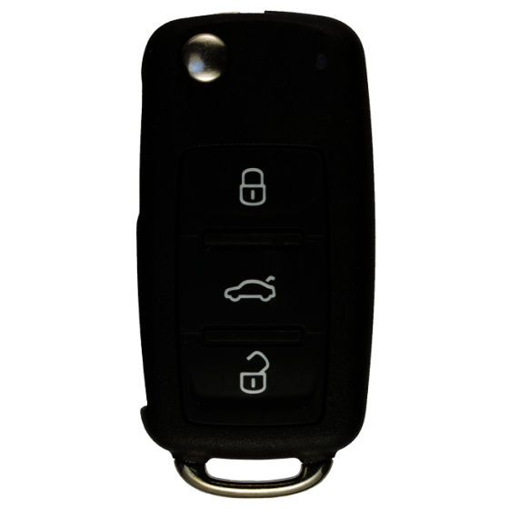 Flip key shell with 3 buttons for VW / SEAT / SKODA (New)