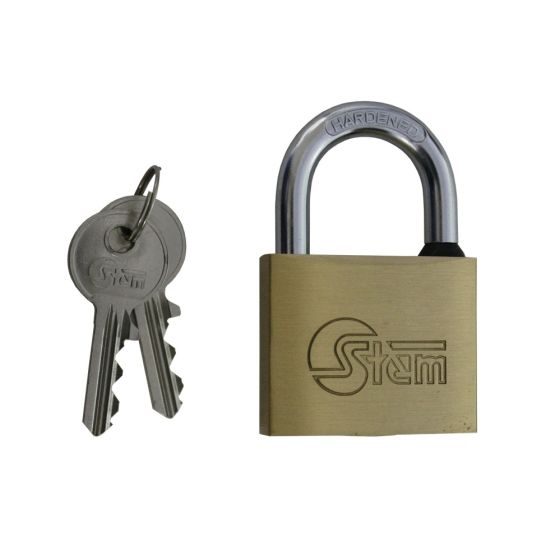 Brass padlock series "Stem" with blank back side for engraving -different locking