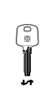 Silca Bohrmulden- / Schlüsselrohling BD21 für BRICARD Z76 in Messing