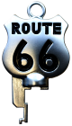 Costumized Motorradschlüssel für HARLEY DAVIDSON mit ROUTE 66 Symbol in Satin
