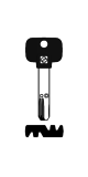 Silca Bohrmulden- / Schlüsselrohling MTK18RP für MUL-T-LOCK in Neusilber