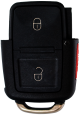 Fernbedienungsgehäuse eckig mit 2 Tasten für VW/ SEAT/ SKODA mit Panik Knopf